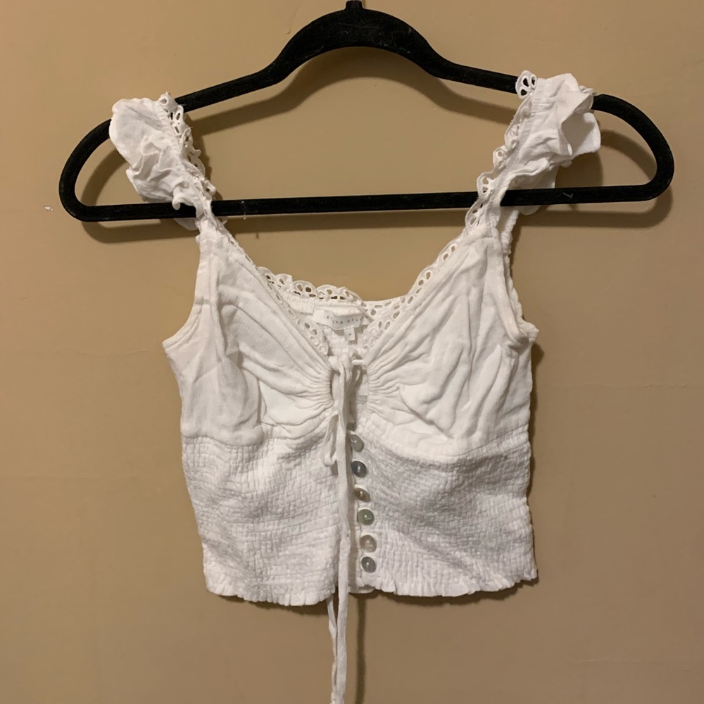 Princess Polly White Eyelet Tank